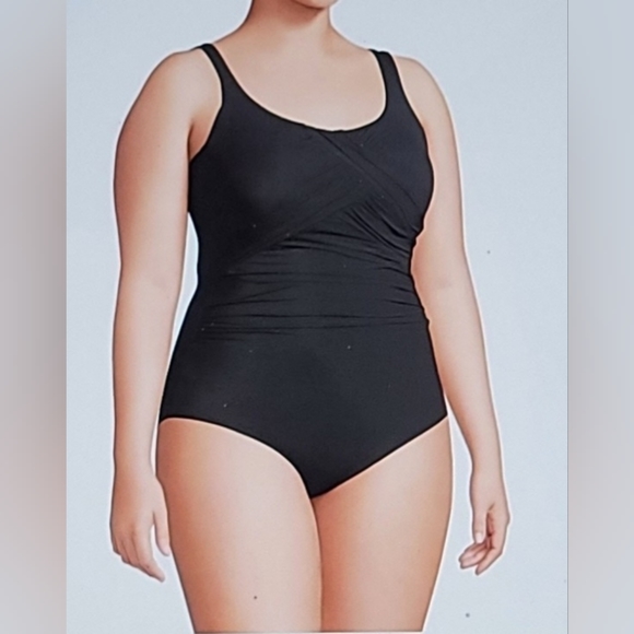 NWT Lands End CARMELLA SLENDERSUIT One Piece TUMMY Control swim suit 18w - Picture 2 of 11